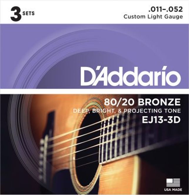 Hovedbilde DADDARIO EJ13-3D Strengesett Akustisk Gitar