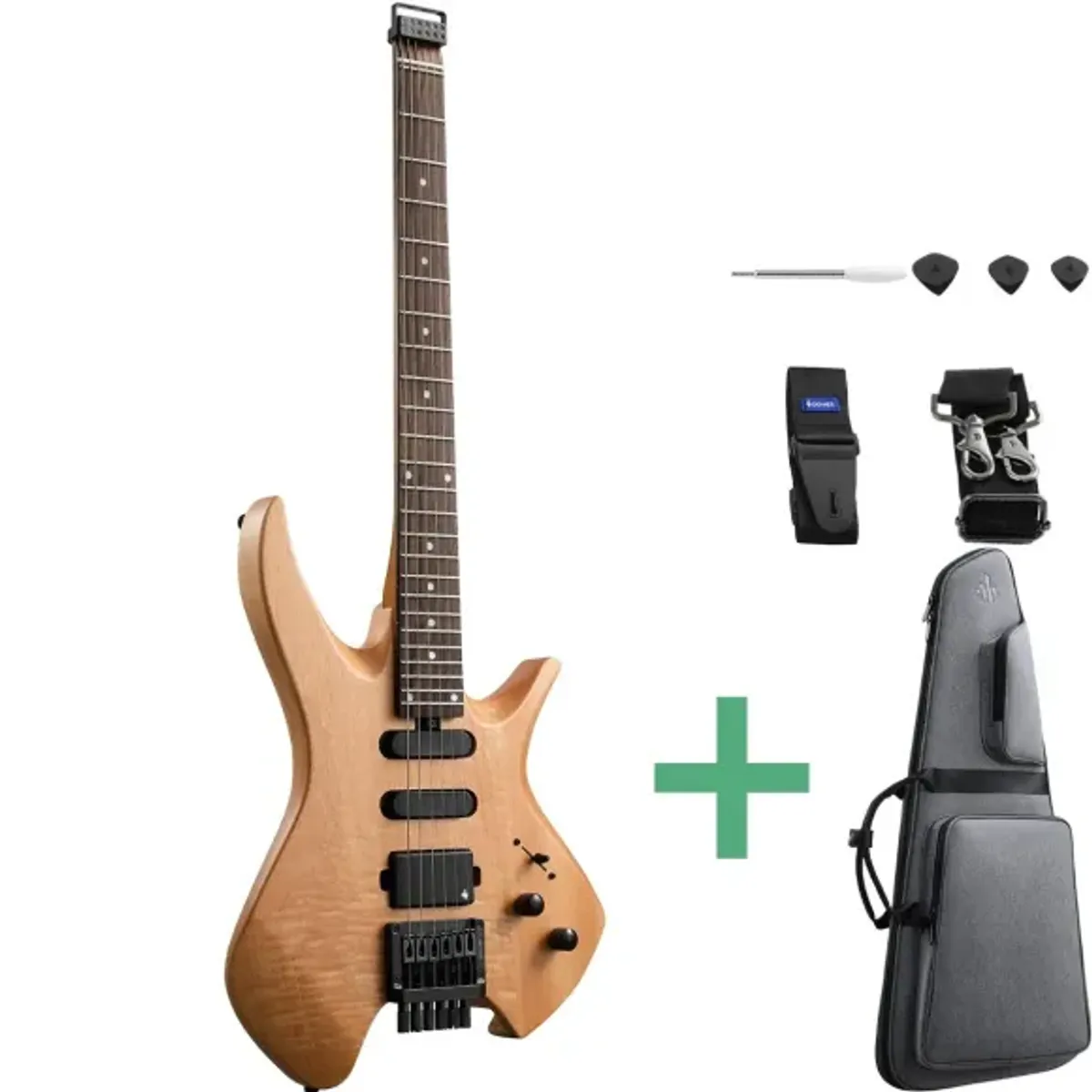 DONNER HLX-500 Headless el-gitar nature 